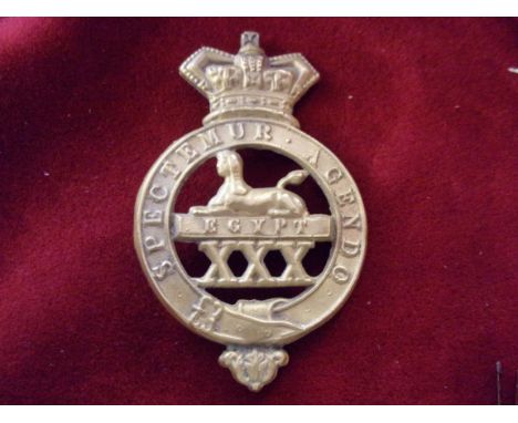 30th (Cambridgeshire) Regiment of Foot Glengarry and pre-Territorial era 1874-1881 Badge, K&amp;K: 472. (Brass) Two lugs. Fir