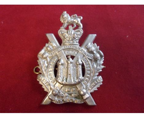 The King's Own Scottish Borderers Victorian Glengarry Badge (White-metal), two lugs. K&amp;K: 626