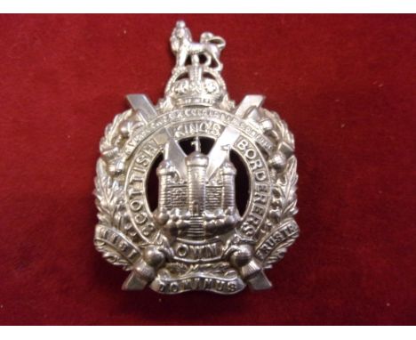 King's Own Scottish Borderers WWI Other Ranks Glengarry Cap Badge (White-metal), two lugs. K&amp;K: 629