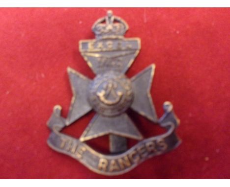 12th County of London Battalion (The Rangers) WWI Cap Badge (Blackened-brass), slider, first type. K&amp;K: 1835