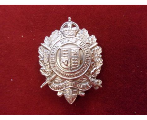 5th City of London Regiment (London Rifle Brigade) Cap Badge (White-metal), two lugs, the same as the first type but with a s