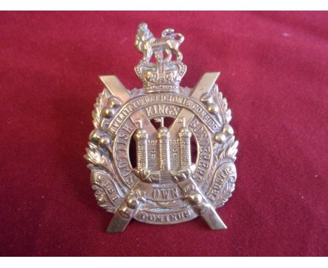 The King's Own Scottish Borderers Victorian Other Ranks Glengarry Badge (Brass), two lugs. K&amp;K: 627