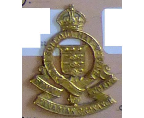 Canada - Royal Canadian Ordnance Corps Cap Badge, Brass KC