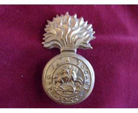 The Northumberland Fusiliers Regiment Other Ranks Head Dress Glengarry cap badge, (Brass) two lugs, second type, K&amp;K: 962