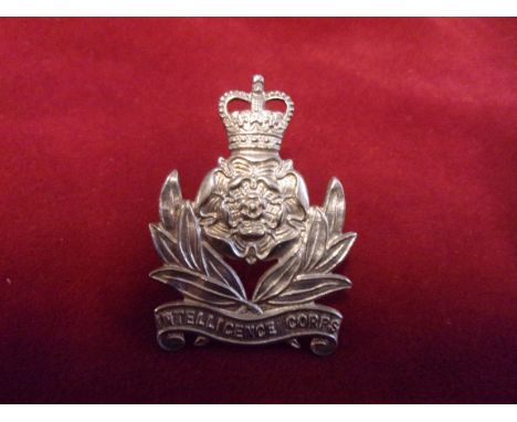 The Army Intelliegence Corps Cap Badge (EIIR, white-metal, lugs) Made; J.R. Gaunt.