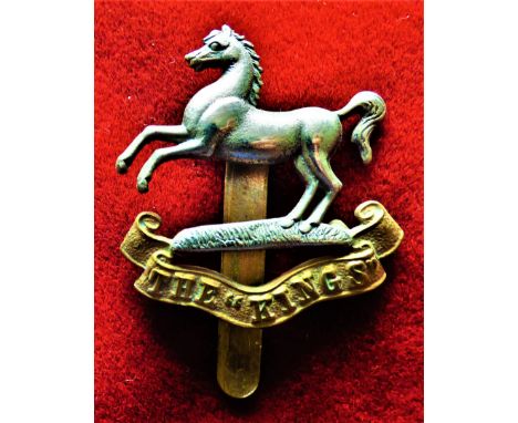 The King's (Liverpool Regiment) Cap Badge (Bi-metal), slider, issued between 1898-1926. K&amp;K: 598-The King's Regiment (Liv
