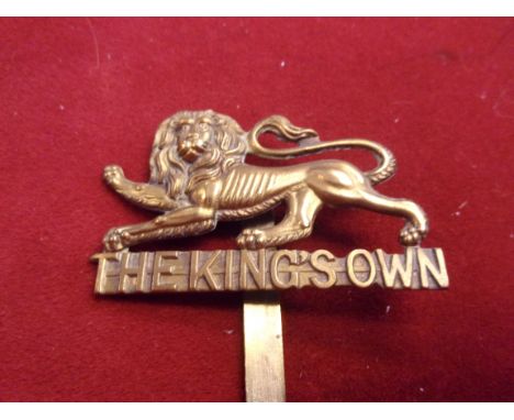 The King's Own (Royal Lancaster Regiment) EIIR Other Ranks Cap Badge (Gilding-metal), slider, with solid backing behind the t