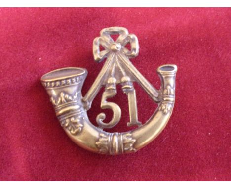 51st Second Yorkshire Regiment of Foot (Became 1st Battalion The King's Own Yorkshire Light Infantry) Glengarry badge of the 