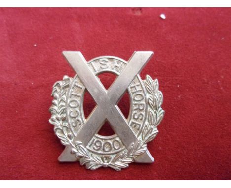 Scottish Horse Imperial Yeomanry WWI Cap Badge (White-metal), two lugs, fifth type. K&amp;K: 1385