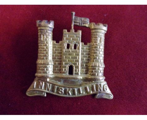 6th (Inniskilling) Dragoons Cavalry Other Ranks Economy Field-Service Cap Badge (Gilding-metal), two lugs. K&amp;K: 758