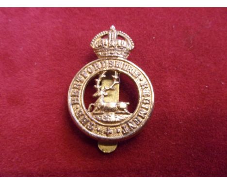 Hertfordshire Rifle Volunteer Regiment WWI Territorial Forage Badge 1908 onward (Gilding-metal), slider. K&amp;K: 1805