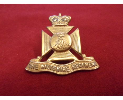 The Duke of Edinburgh's (Wiltshire Regiment) 4th Battalion WWI Officers Cap Badge (Blackened-brass), slider. K&amp;K: 1745-Th
