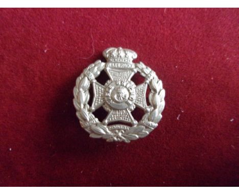 Rifle Brigade Victorian Forage Cap Badge (White-metal), two lugs, Guelphic crown. K&amp;K: 703-Rifle Brigade Victorian Forage