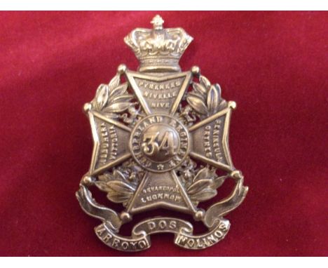 34th Cumberland Regiment of Foot (Became 1st Battalion Border Regiment) Glengarry badge of the Pre-Territorial era 1874-1881 