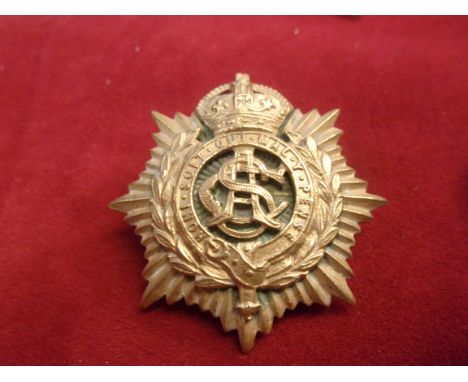Royal Army Service Corps WWI Other Ranks Forage Cap Badge (Gilt), three lugs and made Gaunt, London. K&amp;K: 988