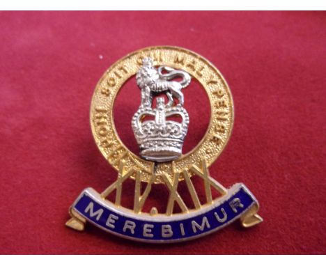 The King's Royal Hussars KIIR Officers Cap Badge (Silver, Gilt and Enamel). K&amp;K: 1909