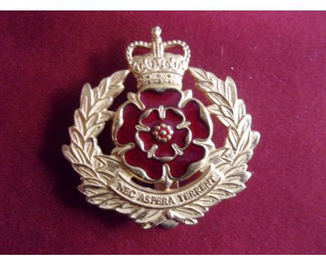 The Duke of Lancaster's Regiment EIIR Cap Badge (Gilt and enamel), slider and made Firmin. Formed in 2006 from the King's Own