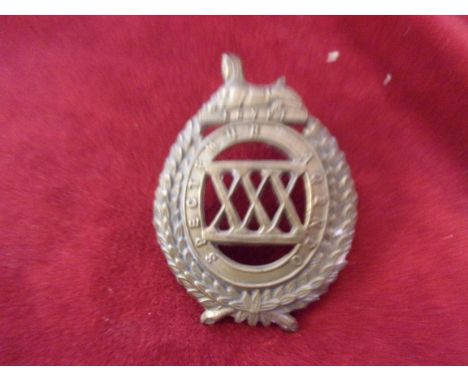 30th (Cambridgeshire) Regiment of Foot Glengarry and pre-Territorial era 1874-1881 Badge, K&amp;K: 473. (Brass) Two lugs. Sec
