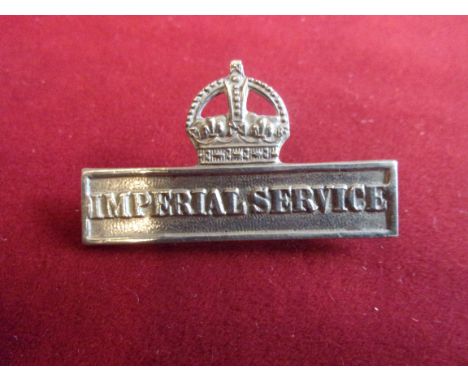 Territorial Force Imperial Service WWI Badge (White-metal), brooch fitting and made Lambourne &amp; Co, Birmingham. Awarded t