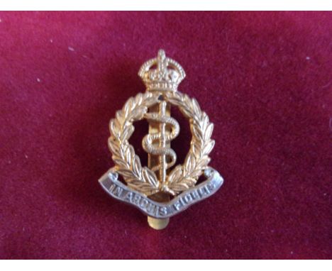 Royal Army Medical Corps Forage Cap Badge (Gilt), slider and made J.R. Gaunt, sealed 22nd September 1950. K&amp;K: 2122