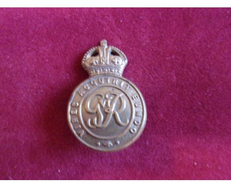 Royal Military College Officer-Cadets' Geo VI Cap Badge (Gilding-metal), two lugs. K&amp;K: 2169