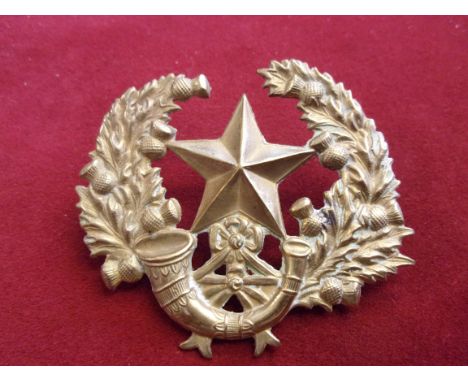 2nd Battalion Cameronians Scottish Rifles Other Ranks War Economy Glengarry badge (Brass), two lugs. K&amp;K: 1939