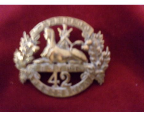 42nd (Royal Highland) Regiment of Foot Glengarry and pre-Territorial era 1874-1881 Badge, K&amp;K: 494. (Brass) Two lugs. Fir