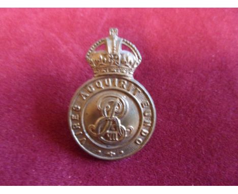 Royal Military College Officer-Cadets' Edwardian Cap Badge (Gilding-metal), two lugs. K&amp;K: 1074