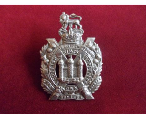 The King's Own Scottish Borderers Glengarry Badge (White-metal), three lugs. K&amp;K: 627