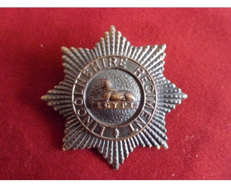 The Lincolnshire Regiment Officers WWI Helmet Plate (Bronze), two lugs. K&amp;K: 1957