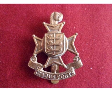 The Royal Sussex Regiment 5th (Cinque Port) Battalion Other Ranks Cap Badge (Bronze), slider, second type. K&amp;K: 1728