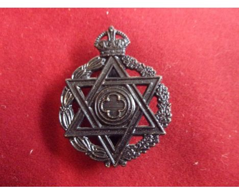 Royal Army Chaplains Department - Jewish Chaplains: WWII Officers Field Service Cap Badge (Blackened-brass), slider. K&amp;K: