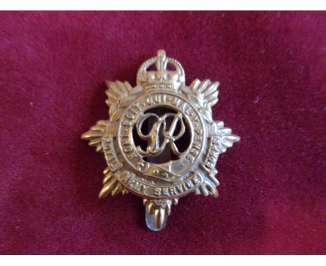Royal Army Service Corps WWII  Forage Cap Badge (Gilding-metal), two lugs and voided centre. K&amp;K: 2116