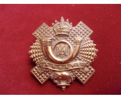 Highland Light Infantry WWI Officers Glengarry Badge (Bronze), two lugs. K&amp;K: 683