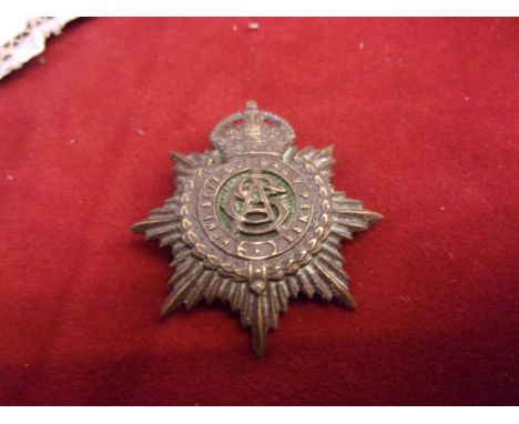 Royal Army Service Corps EDVI Other Ranks Forage Cap Badge (Bronze), tab fitting. K&amp;K: 988