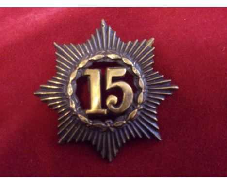 15th Regiment of Foot (East Yorkshire) Glengarry badge of the Pre-Territorial era 1874-1881 (brass), two lugs, second type wi
