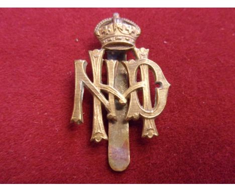 Royal North Devonshire Yeomanry (Hussars) WWI Cap Badge (Brass), slider, first type. K&amp;K: 1456