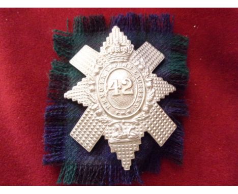 42nd (Royal Highland) Regiment of Foot Glengarry and pre-Territorial era 1874-1881 Badge, K&amp;K: 497. (White-metal) Two lug