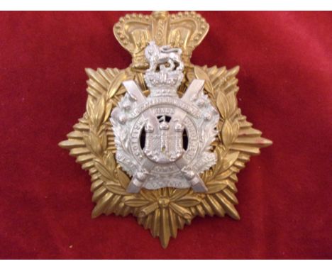 King's Own Scottish Borderers Regiment Victorian Helmet Plate, centre used 1884-1887 centre badge with QVC crown helmet back 