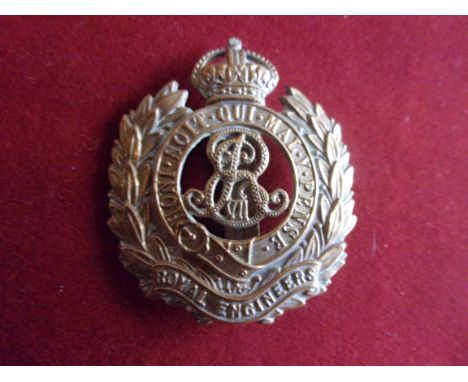 Royal Corps of Engineers Edwardian Other Ranks Forage Cap Badge (Gilding-metal), slider. K&amp;K: 852