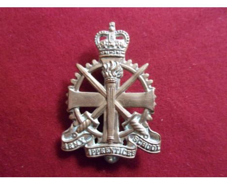 Army Apprentices School EIIR (School Cap Badge), (Gilding-metal), two lugs and made J.R. Gaunt, pattern sealed 21st July 1954