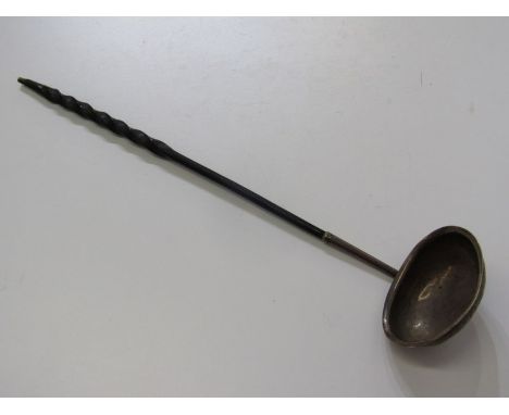 SILVER TODDY LADLE, Georgian silver toddy ladle with baleen handle, London HM, possibly 1809, 36cm length 