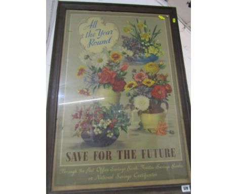 VINTAGE POSTER, "Save for the future - Post Office savings bank", 74cm x 49cm 