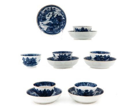 Including 6 cups and 6 saucers, landscape decor, saucers are 12 cm. in diameter, 