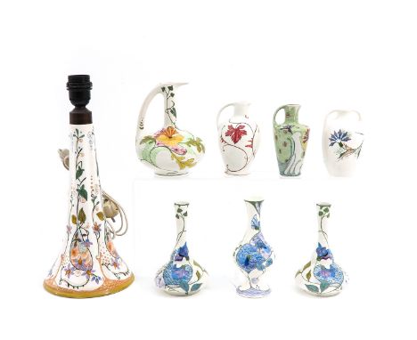8 pieces, including lamp base, Gouda, 40 cm. tall.