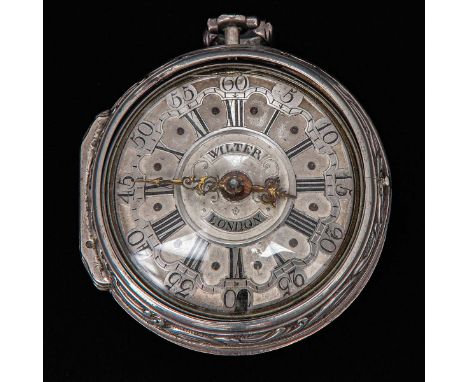 With driven outer case including scene in enamel of a couple in love, 53 mm. in diameter, 112 gram.
