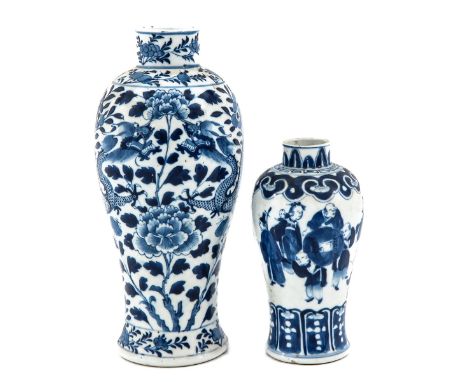 Including Kangxi mark, Vases measure 17 cm. and 27 cm. tall. 
