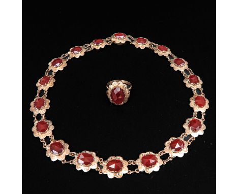 Including 14KG necklace and ring set with Carnelian, ring size 17.