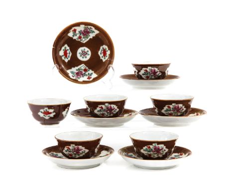 Floral decor, 18th Century, saucers are 12 cm. in diameter, in diverse conditions.