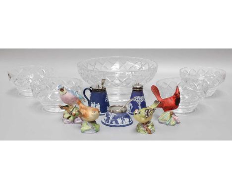 A Set of Twenty Four Royal Worcester Bisque Porcelain Models of Birds; together with a Goebels/Hummel figure of a greater spo